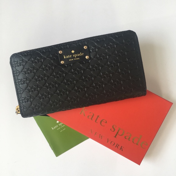 kate spade Handbags - * HOST PICK Kate Spade Black Embossed Spade Wallet